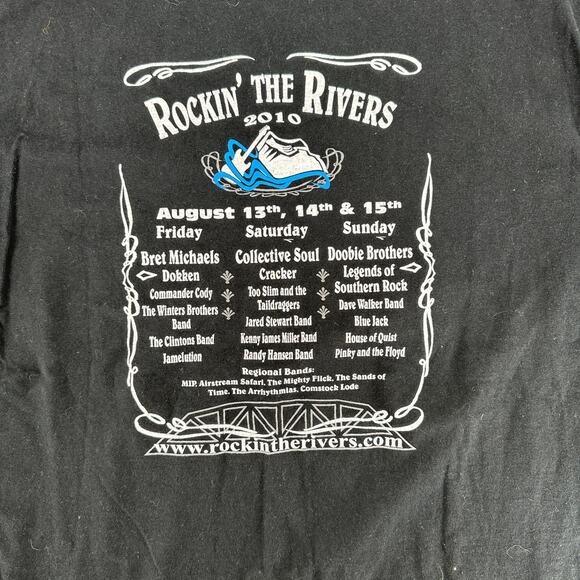Vintage Y2K Rock The Rivers Concert T-Shirt Black Crew Neck Music Band Tee Large - Picture 5 of 5